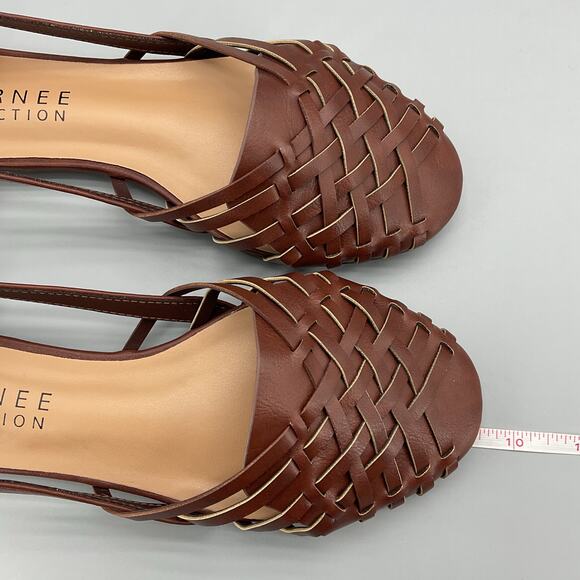 NEW Journee Collection Women’s Ekko Cross Weaved Flats Brown Size 6.5 - Picture 7 of 10
